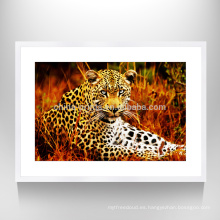 African Leopards Printing Painting Pictures Arte de la pared Decoración del hogar Prints, Animal Mural Photo Art, enmarcado y estirado, listo para colgar